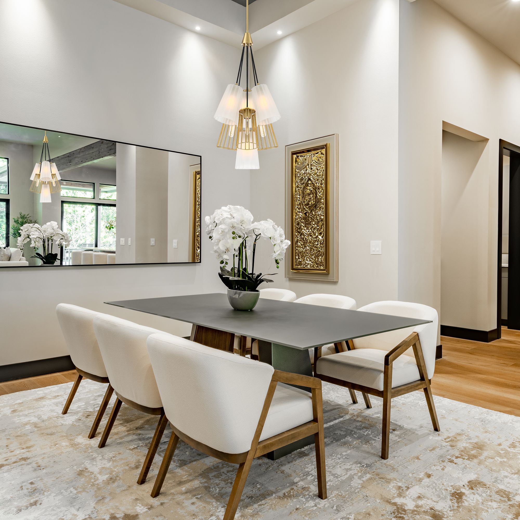 Liana 7-Light Brushed Gold Glam Tiered Statement Chandelier