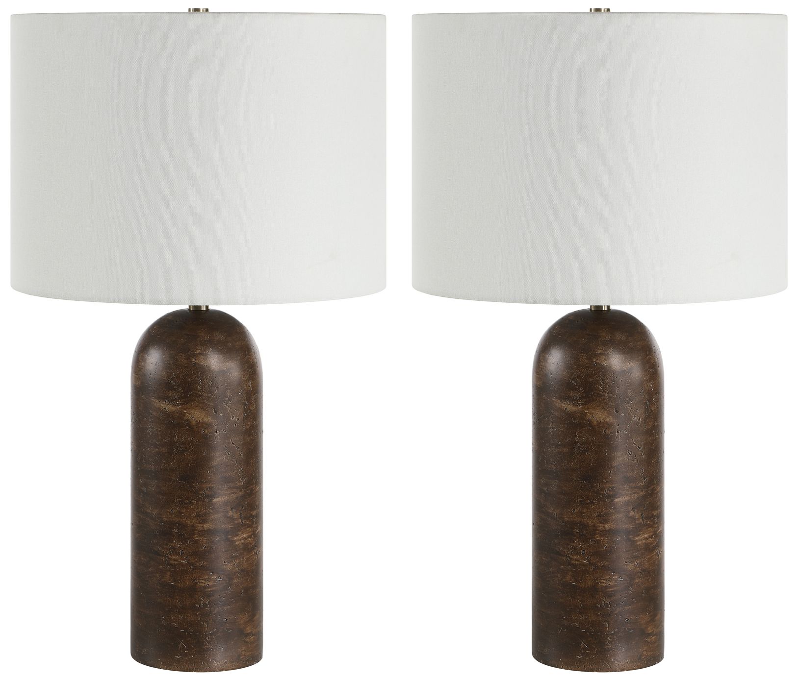 Image 3 Lianna 26" Tall White Resin Table Lamp with Tapered Linen Shade more views