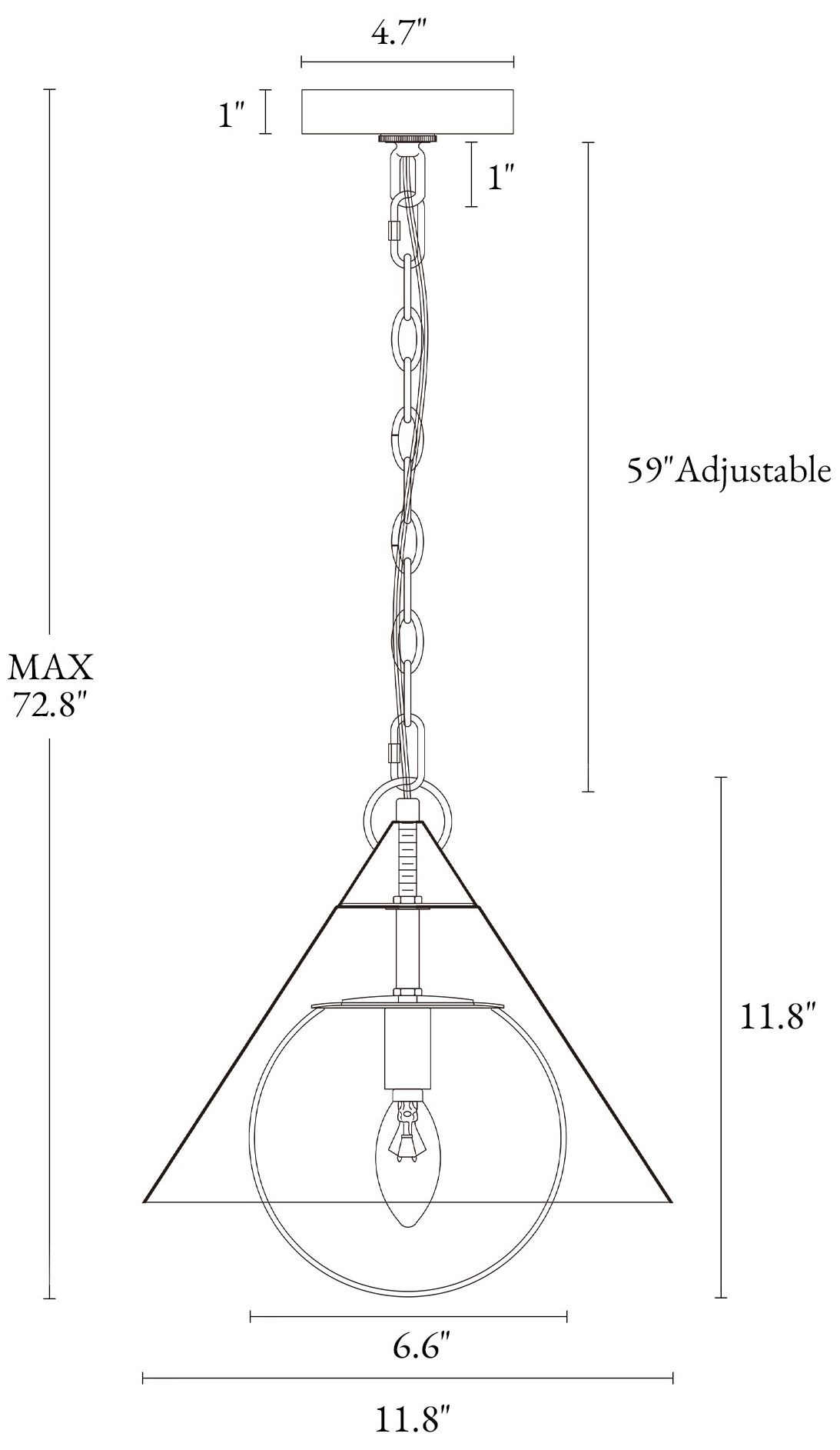 Image 3 Libbaconion 1-Light Black Gold Pendant Light more views