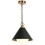 2_Libbaconion 11 3/4" Wide Brass and Matte Black Mini Pendant