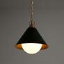 1_Libbaconion 11 3/4" Wide Brass and Matte Black Mini Pendant