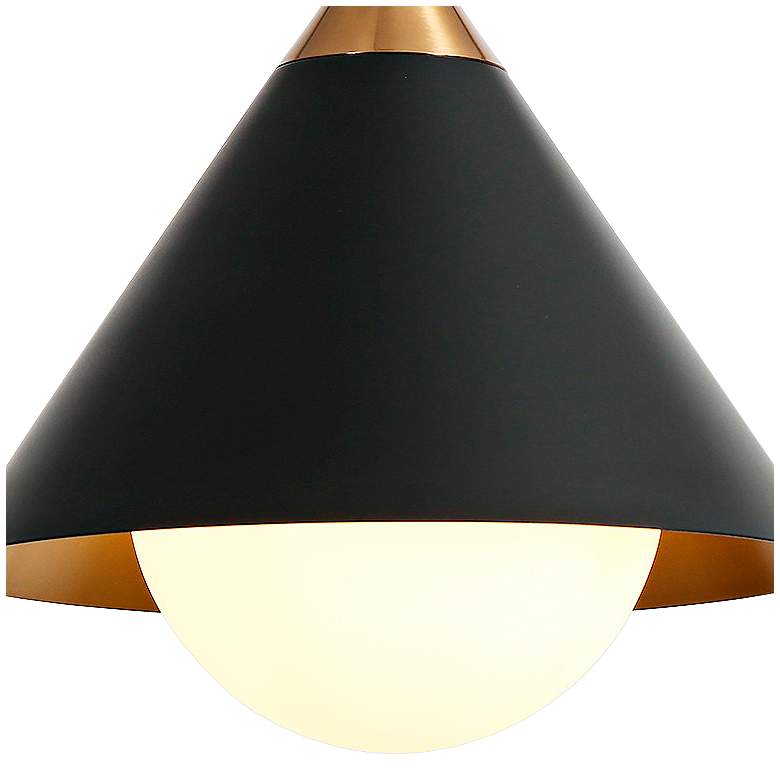 Image 3 Libbaconion 11 3/4" Wide Brass and Matte Black Mini Pendant more views