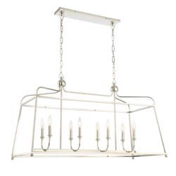 Libby 42" Wide Polished Nickel 8-Light Linear Chandelier