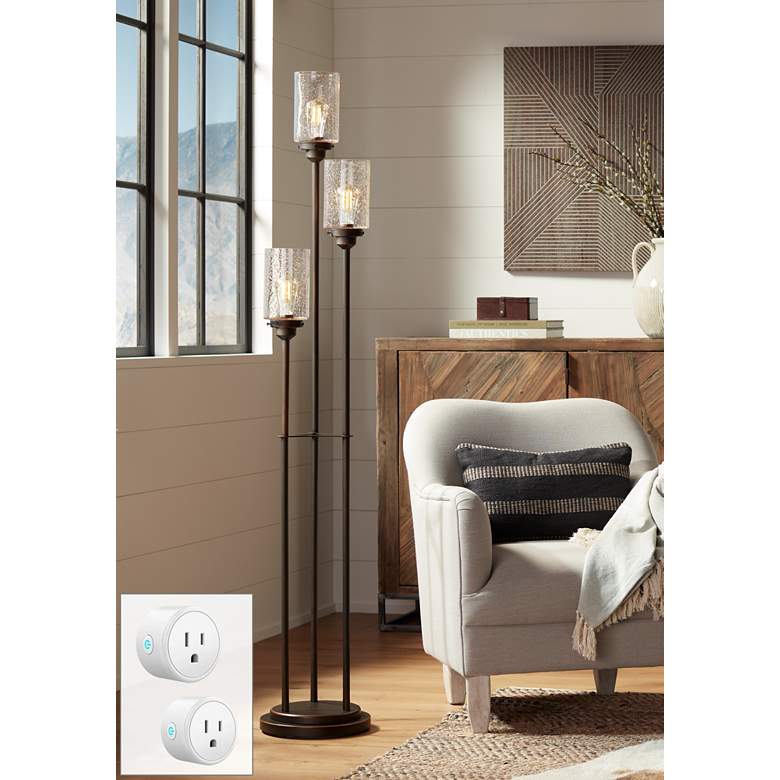 Image 2 Libby Bronze 3-Light Tree Floor Lamp with Smart Socket