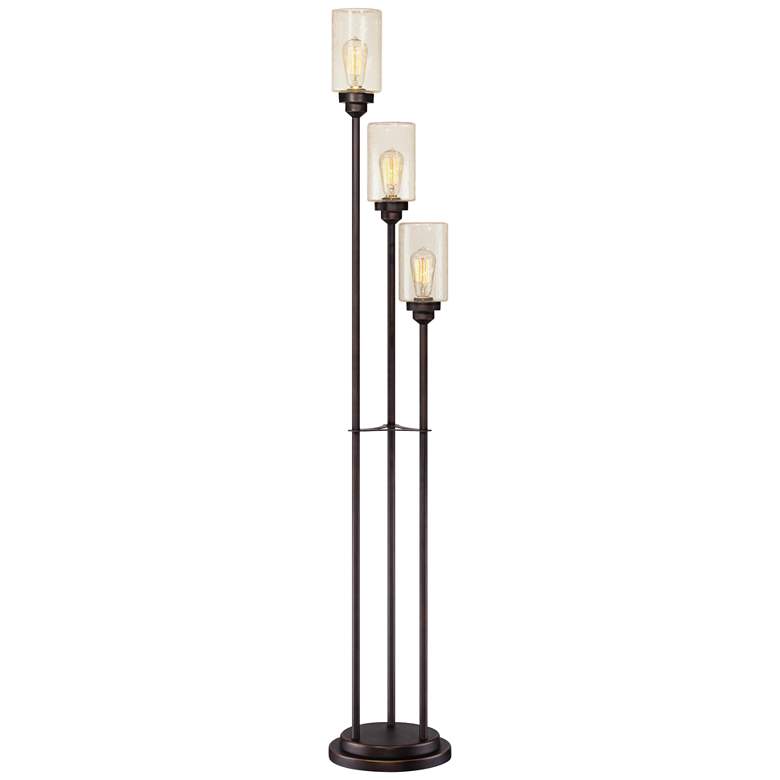 Image 2 Libby Bronze and Seeded Glass 3-Light Tree Floor Lamp with USB Dimmer