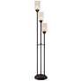 Libby Bronze and Seeded Glass 3-Light Tree Floor Lamp with USB Dimmer