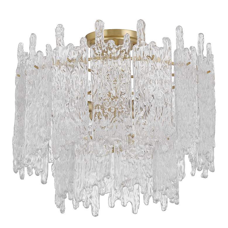 Image 2 Libby Langdon Ackerly 3 Light Aged Brass Semi Flush Mount more views