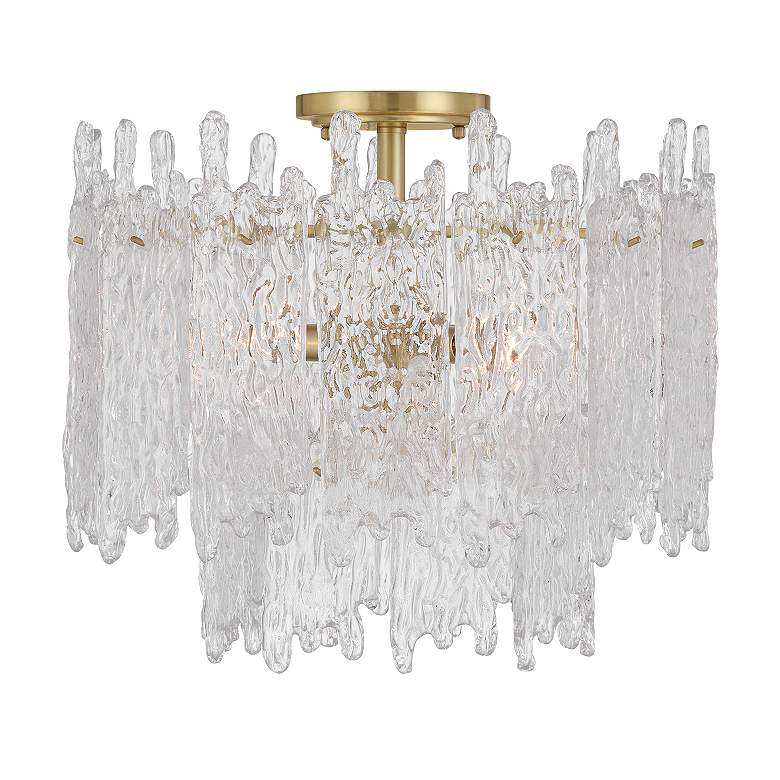 Image 3 Libby Langdon Ackerly 3 Light Aged Brass Semi Flush Mount more views