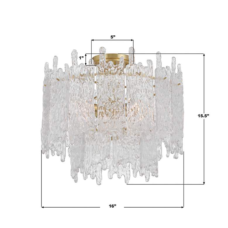 Image 7 Libby Langdon Ackerly 3 Light Aged Brass Semi Flush Mount more views