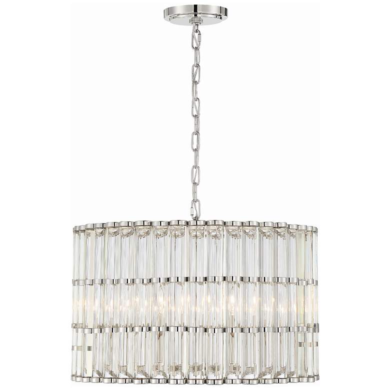 Image 2 Libby Langdon for Crystorama Elliot 6 Light Polished Nickel Chandelier