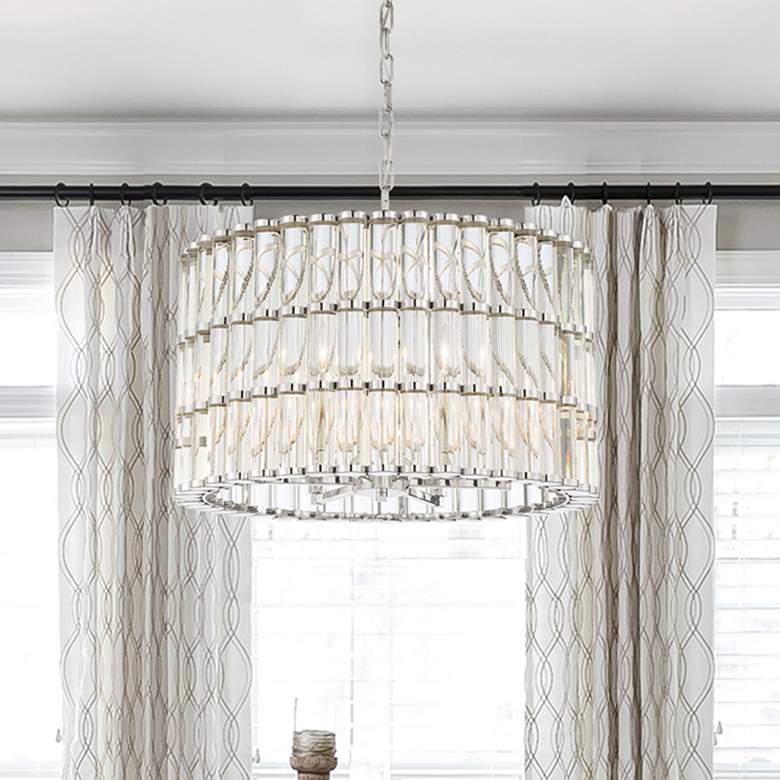 Image 1 Libby Langdon for Crystorama Elliot 6 Light Polished Nickel Chandelier