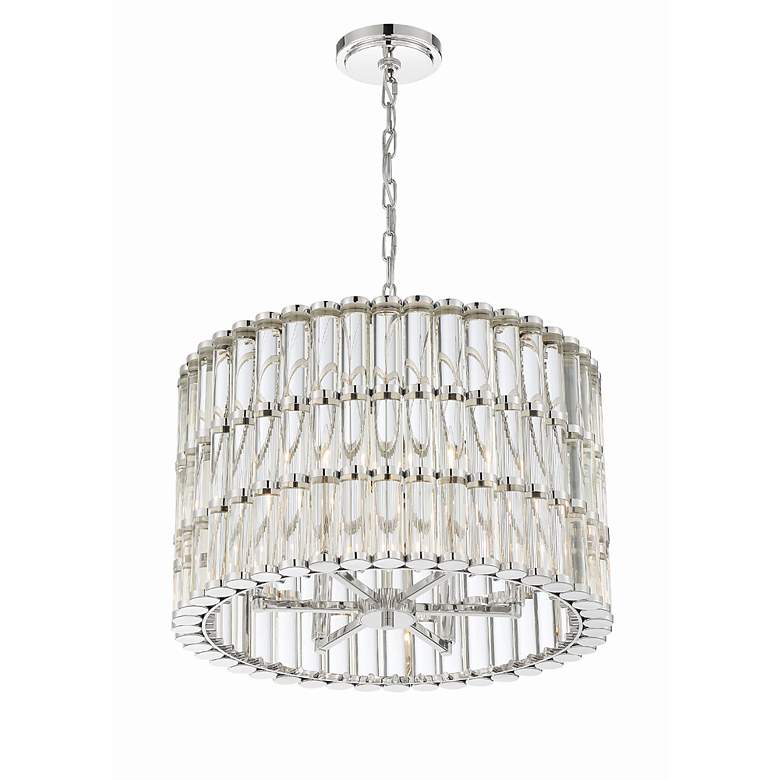Image 3 Libby Langdon for Crystorama Elliot 6 Light Polished Nickel Chandelier more views