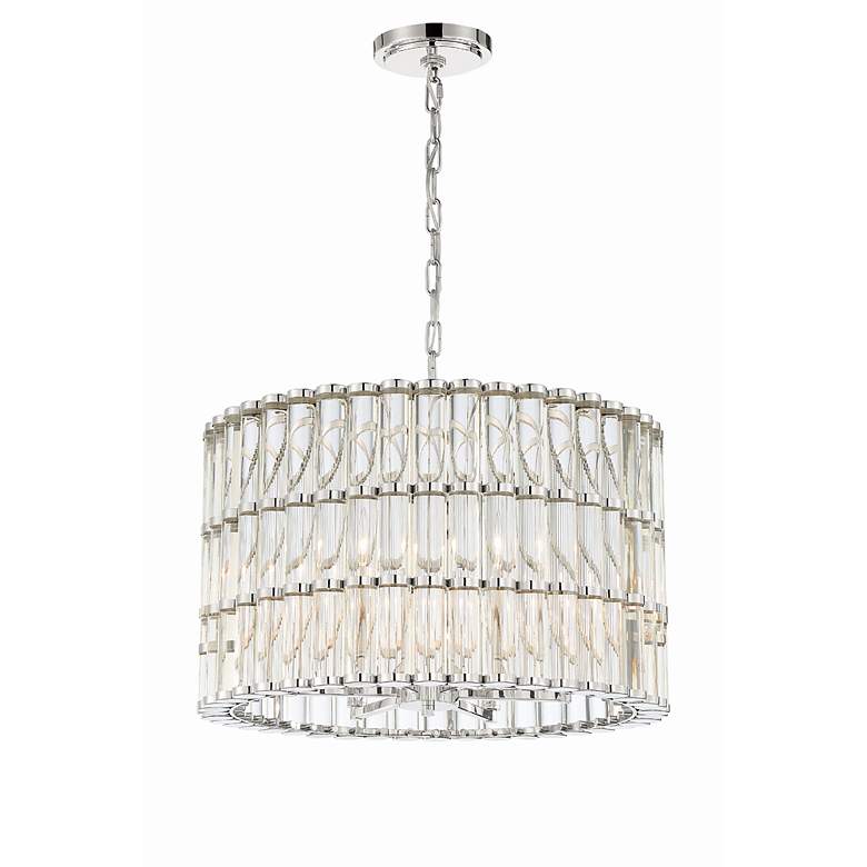 Image 4 Libby Langdon for Crystorama Elliot 6 Light Polished Nickel Chandelier more views