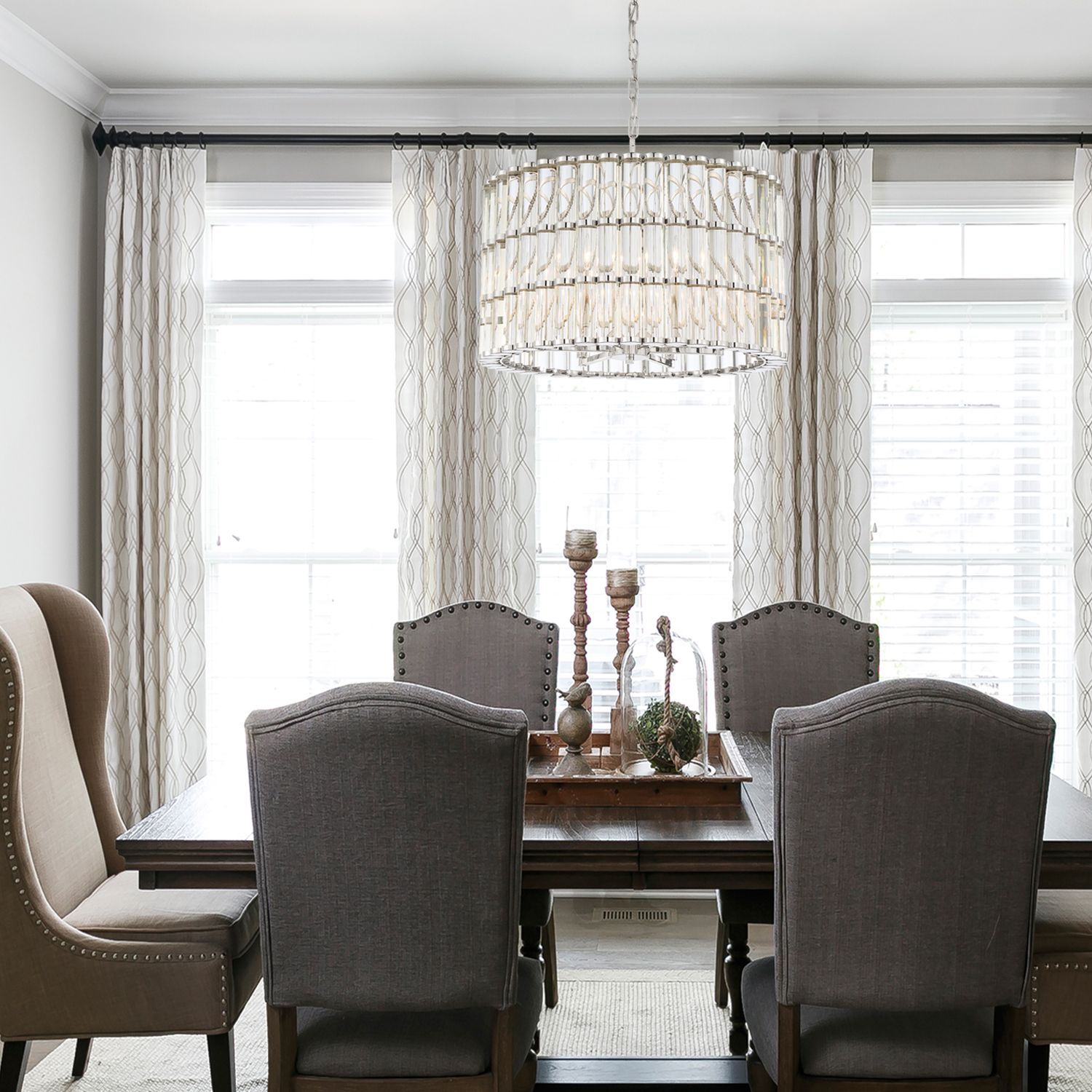 Libby Langdon for Crystorama Elliot 6 Light Polished Nickel Chandelier