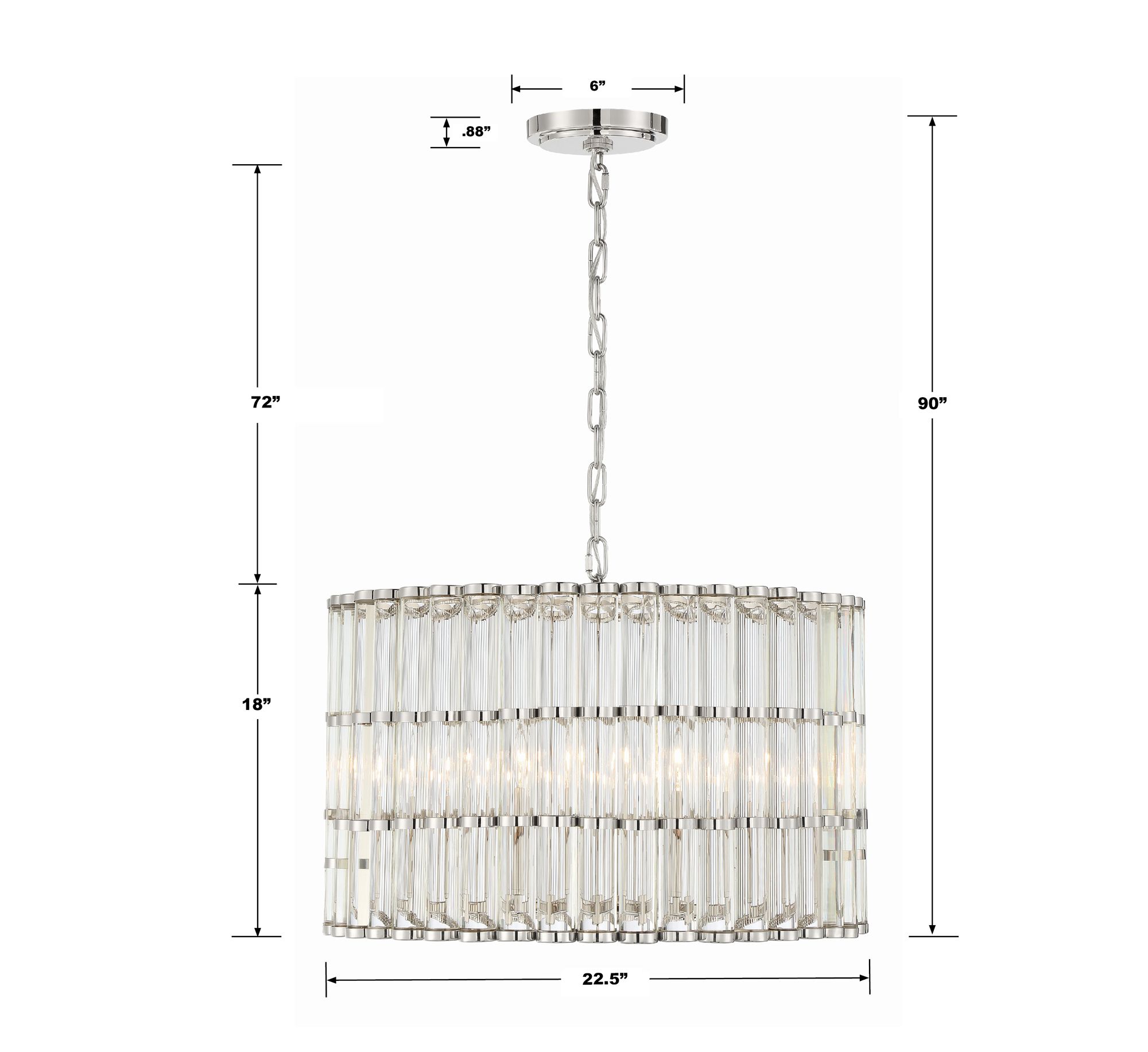 Libby Langdon for Crystorama Elliot 6 Light Polished Nickel Chandelier