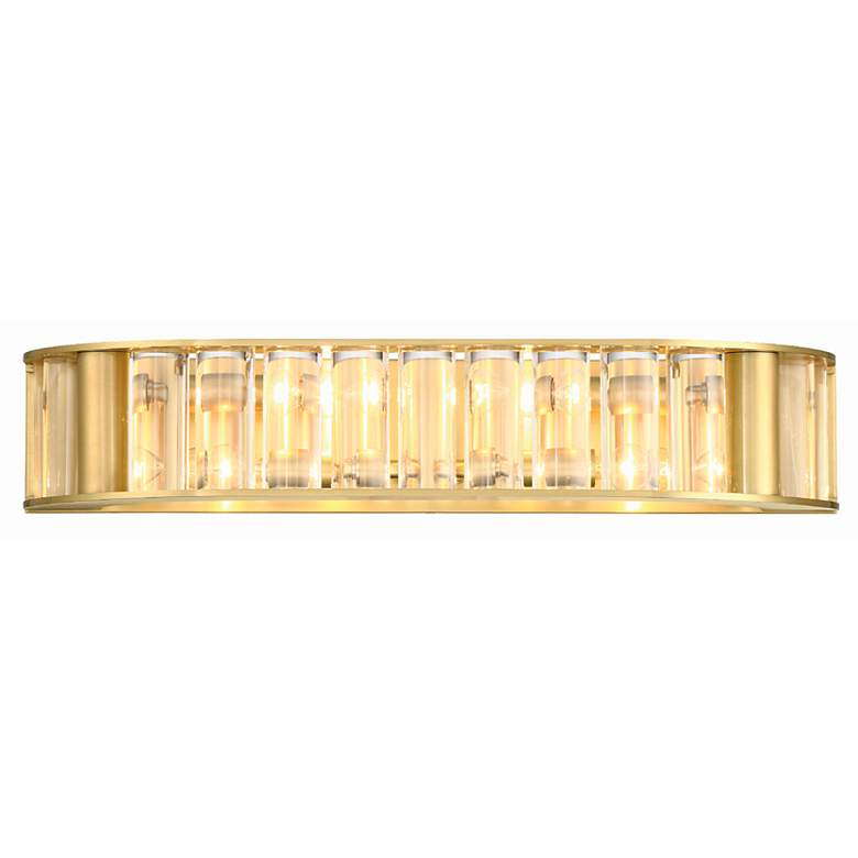 Image 1 Libby Langdon for Crystorama Farris 4 Light Aged Brass Bathroom Vanity