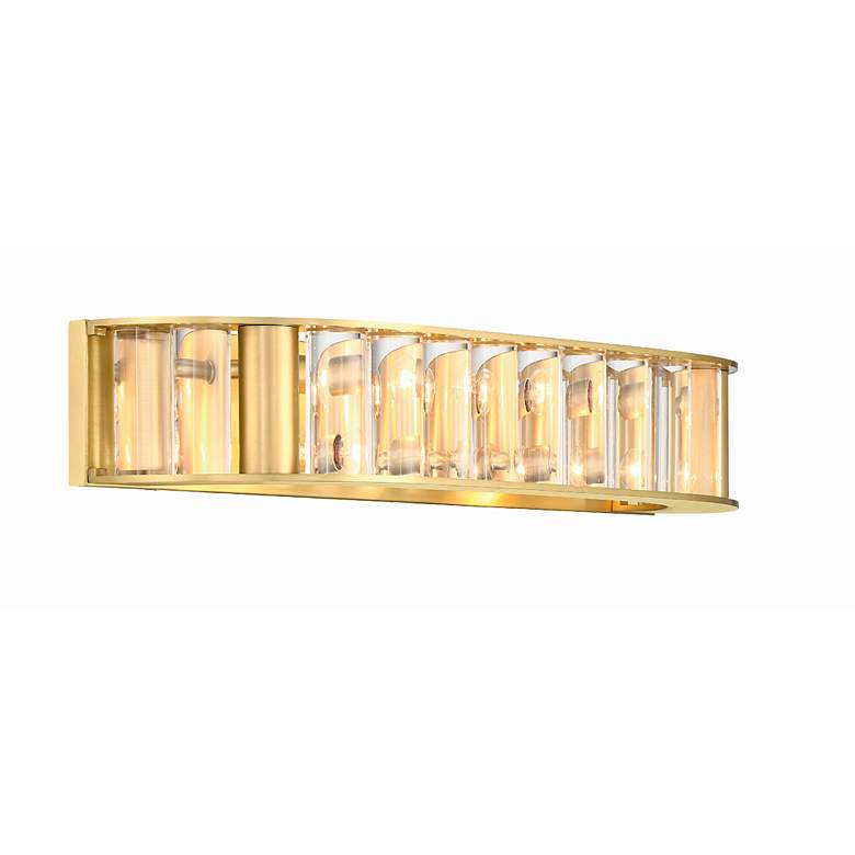 Image 3 Libby Langdon for Crystorama Farris 4 Light Aged Brass Bathroom Vanity more views