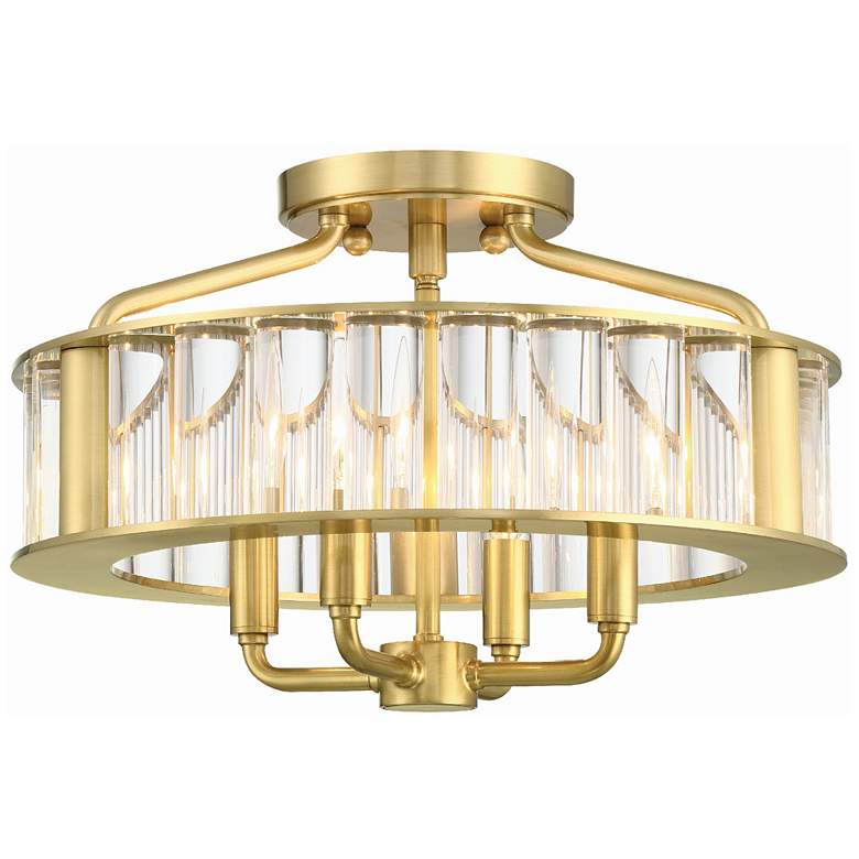 Image 1 Libby Langdon for Crystorama Farris 4 Light Aged Brass Ceiling Mount