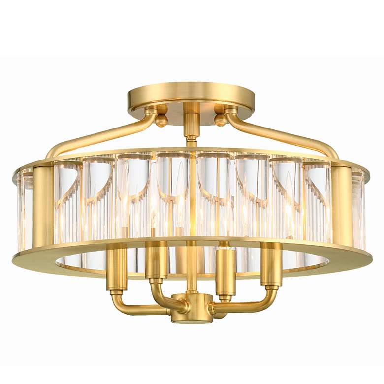 Image 2 Libby Langdon for Crystorama Farris 4 Light Aged Brass Ceiling Mount
