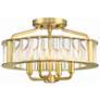 Libby Langdon for Crystorama Farris 4 Light Aged Brass Ceiling Mount