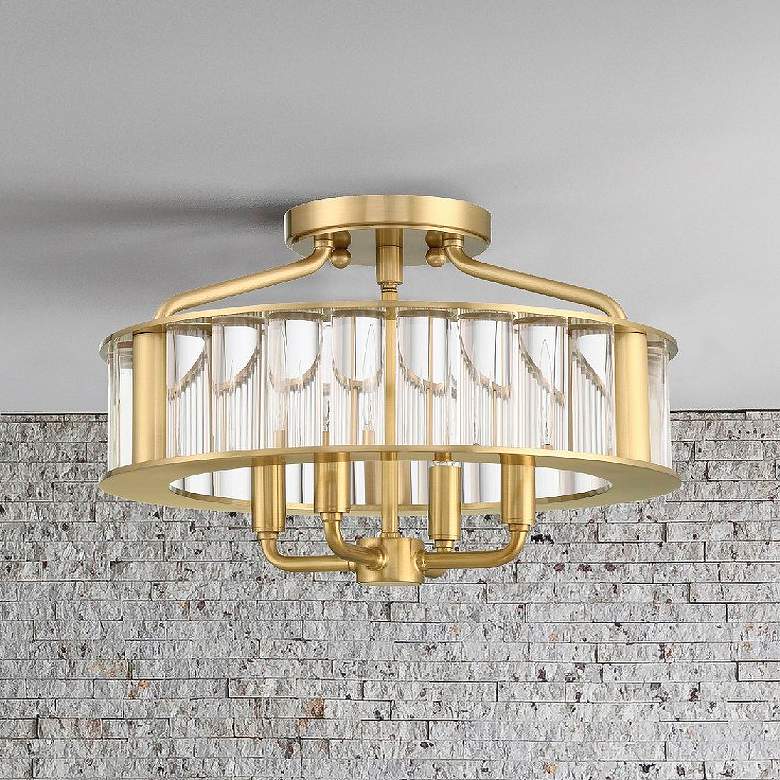 Image 1 Libby Langdon for Crystorama Farris 4 Light Aged Brass Ceiling Mount