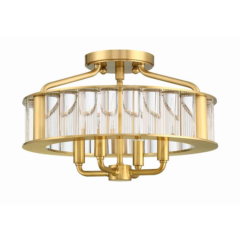 Image 3 Libby Langdon for Crystorama Farris 4 Light Aged Brass Ceiling Mount more views
