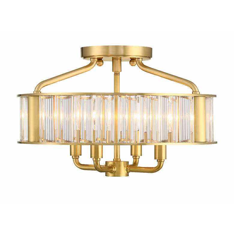 Image 4 Libby Langdon for Crystorama Farris 4 Light Aged Brass Ceiling Mount more views