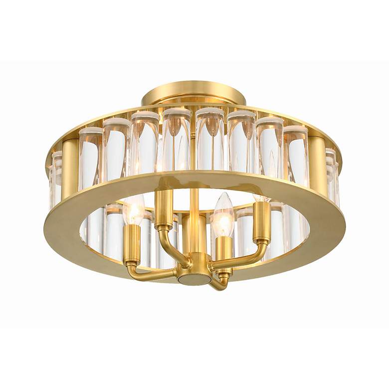 Image 5 Libby Langdon for Crystorama Farris 4 Light Aged Brass Ceiling Mount more views