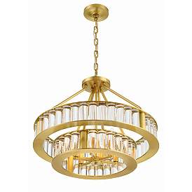 Image5 of Libby Langdon for Crystorama Farris 6 Light Aged Brass Chandelier more views