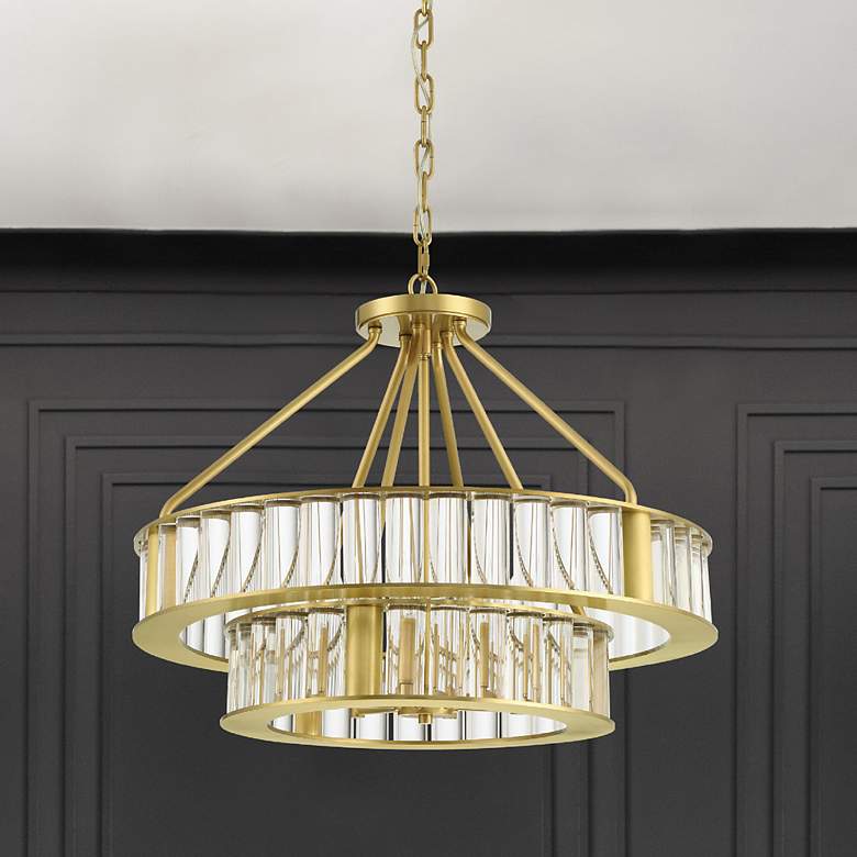 Image 7 Libby Langdon for Crystorama Farris 6 Light Aged Brass Chandelier more views
