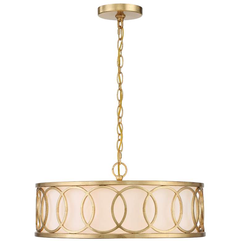 Image 1 Libby Langdon for Crystorama Graham 6 Light Antique Gold Chandelier