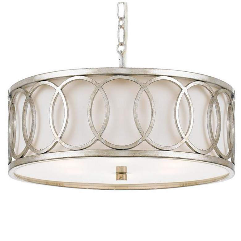 Image 1 Libby Langdon for Crystorama Graham 6 Light Antique Silver Chandelier