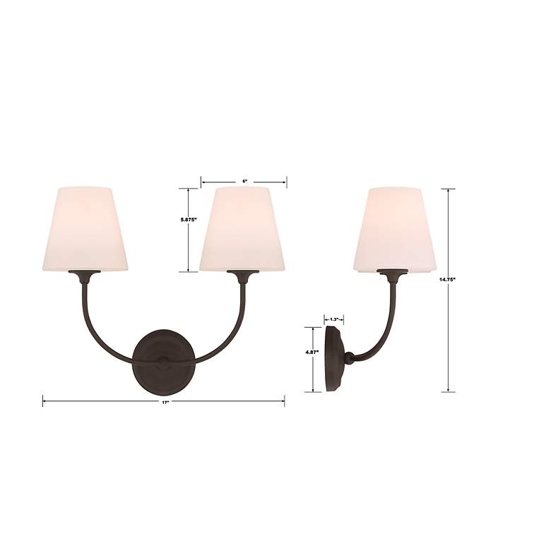 Image 6 Libby Langdon for Crystorama Sylvan 2 Light Black Forged Bathroom Vanity more views