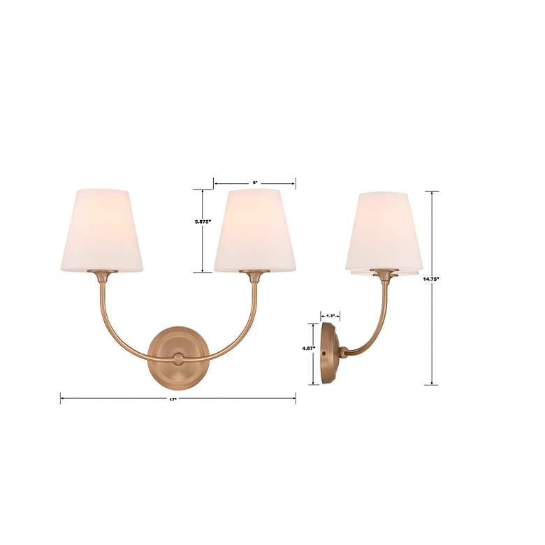 Image 6 Libby Langdon for Crystorama Sylvan 2 Light Vibrant Gold Bathroom Vanity more views