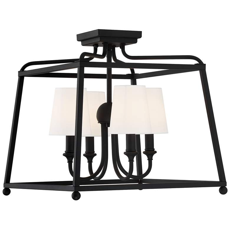 Image 1 Libby Langdon for Crystorama Sylvan 4 Light Black Forged Ceiling Mount