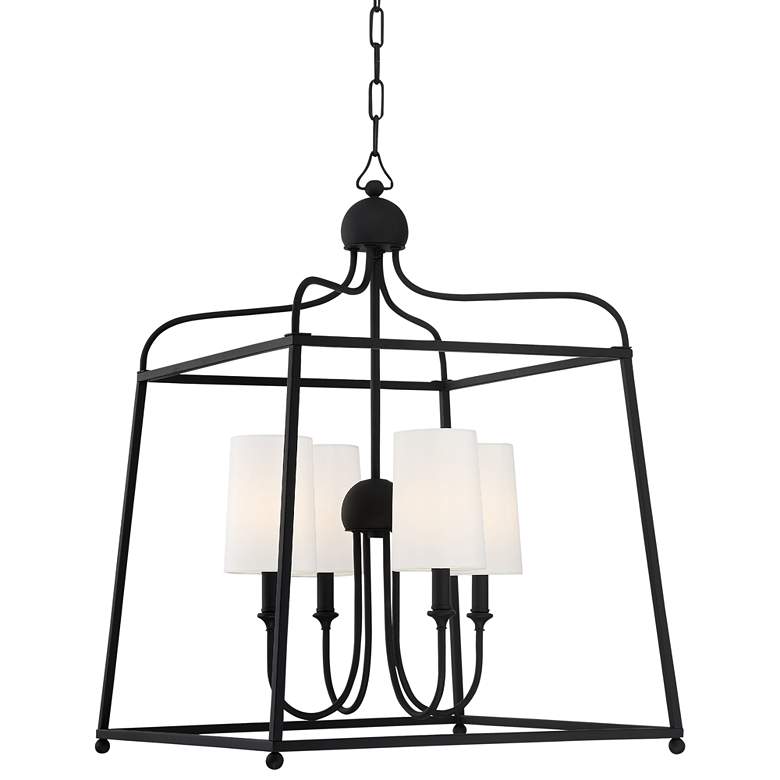 Image 1 Libby Langdon for Crystorama Sylvan 4 Light Black Forged Chandelier