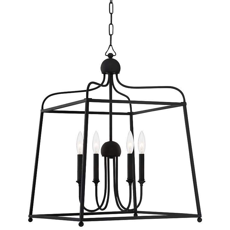 Image 1 Libby Langdon for Crystorama Sylvan 4 Light Black Forged Chandelier