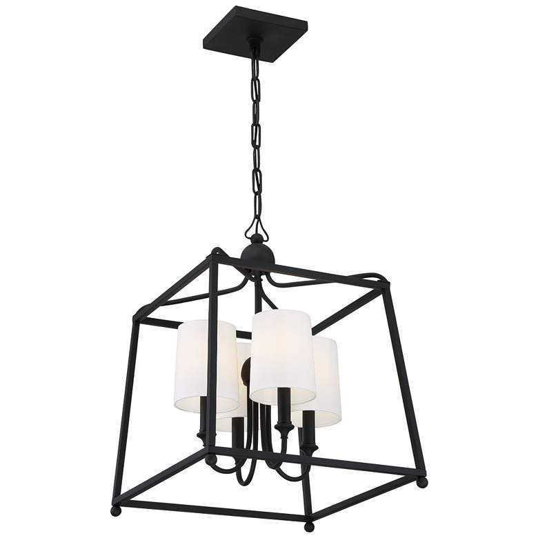 Image 4 Libby Langdon for Crystorama Sylvan 4 Light Black Forged Chandelier more views