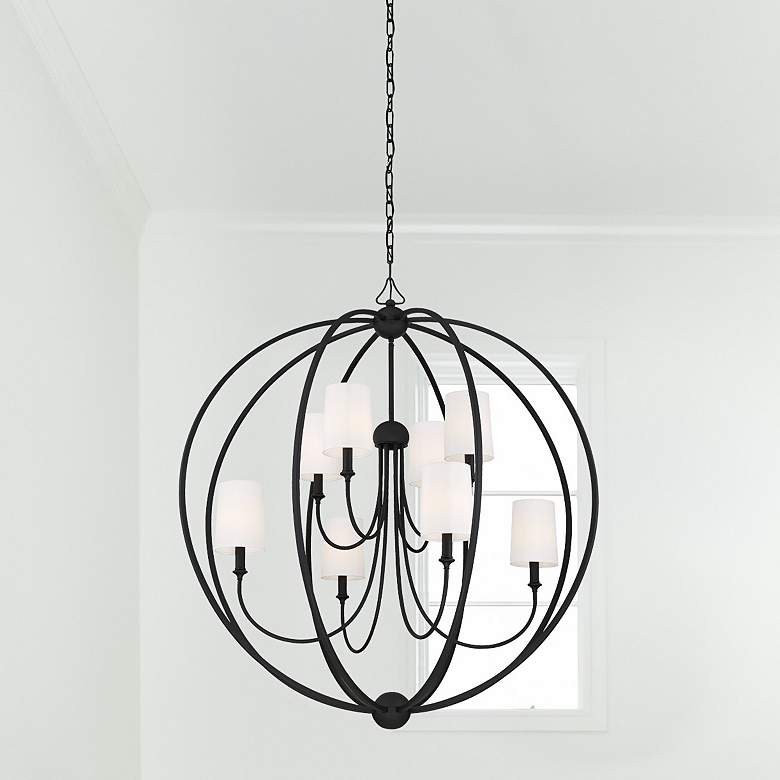 Image 2 Libby Langdon for Crystorama Sylvan 8 Light Black Forged Chandelier