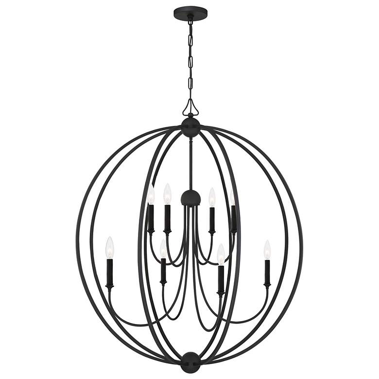 Image 1 Libby Langdon for Crystorama Sylvan 8 Light Black Forged Chandelier