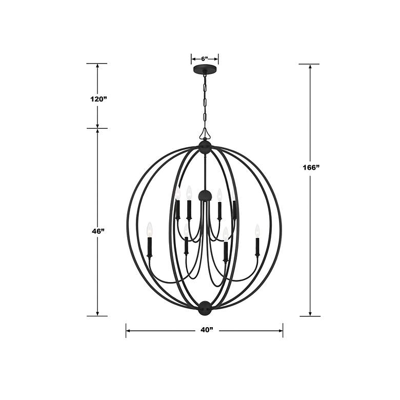 Image 2 Libby Langdon for Crystorama Sylvan 8 Light Black Forged Chandelier more views