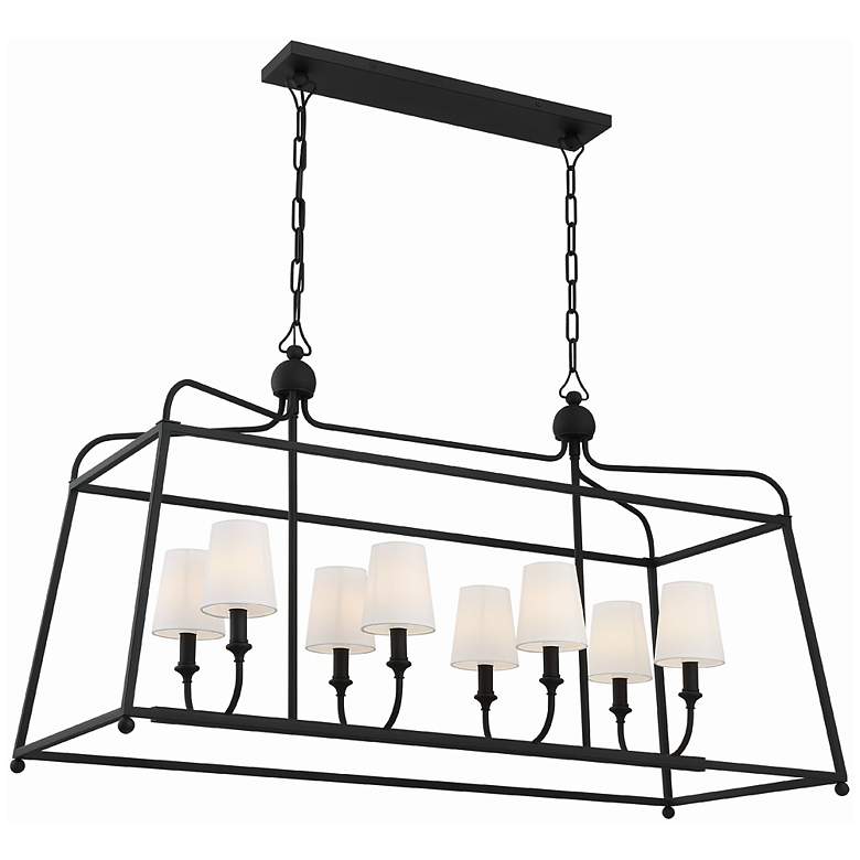 Image 1 Libby Langdon for Crystorama Sylvan 8 Light Black Forged Chandelier