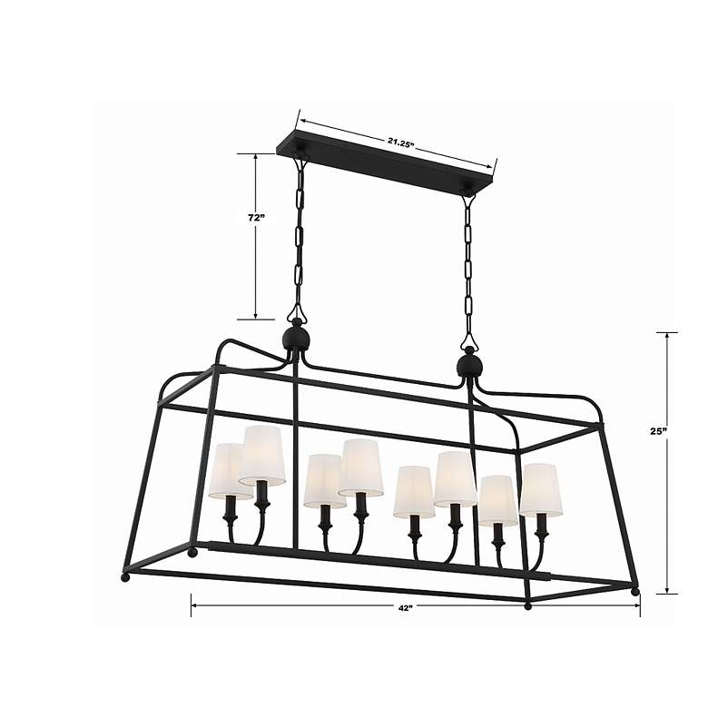 Image 3 Libby Langdon for Crystorama Sylvan 8 Light Black Forged Chandelier more views