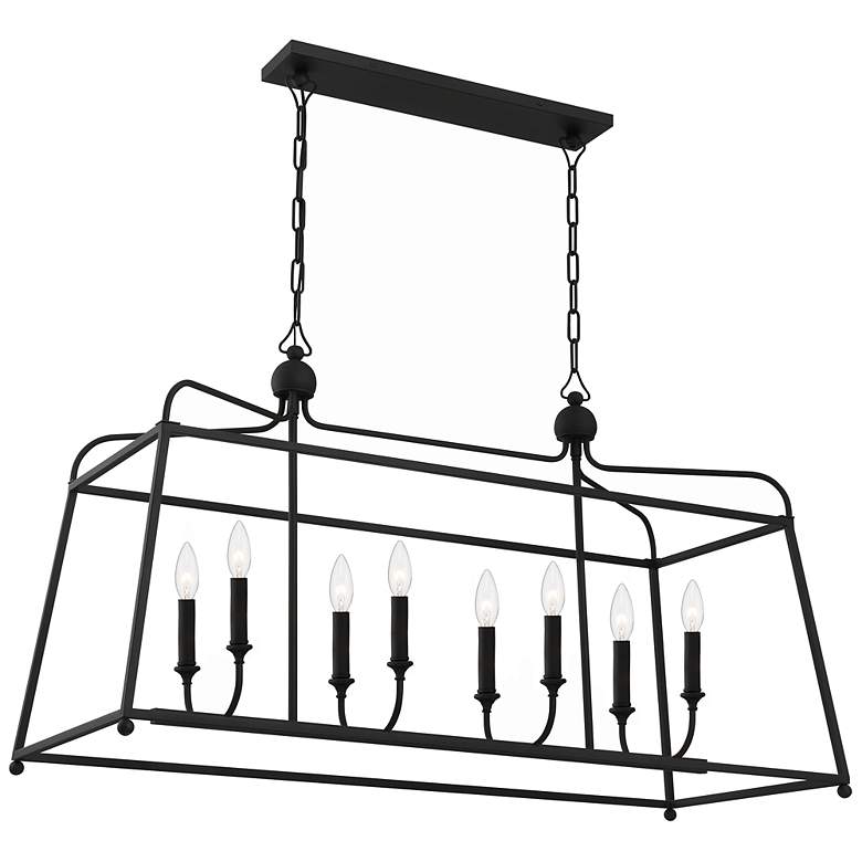 Image 1 Libby Langdon for Crystorama Sylvan 8 Light Black Forged Chandelier