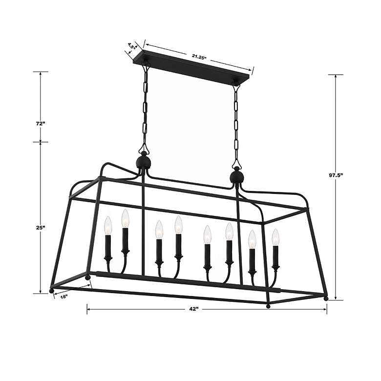 Image 4 Libby Langdon for Crystorama Sylvan 8 Light Black Forged Chandelier more views