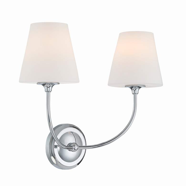 Image 2 Libby Langdon Sylvan 2 Light Polished Chrome Sconce more views