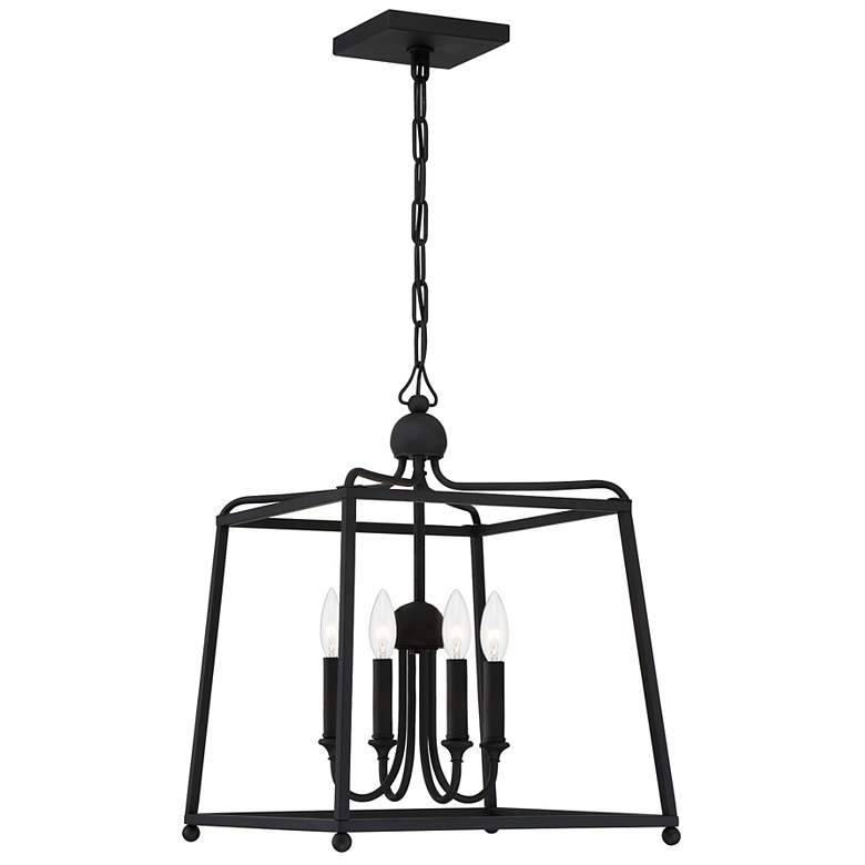 Image 1 Libby Langdon Sylvan 4 Light Black Forged Mini Chandelier - NO SHADE