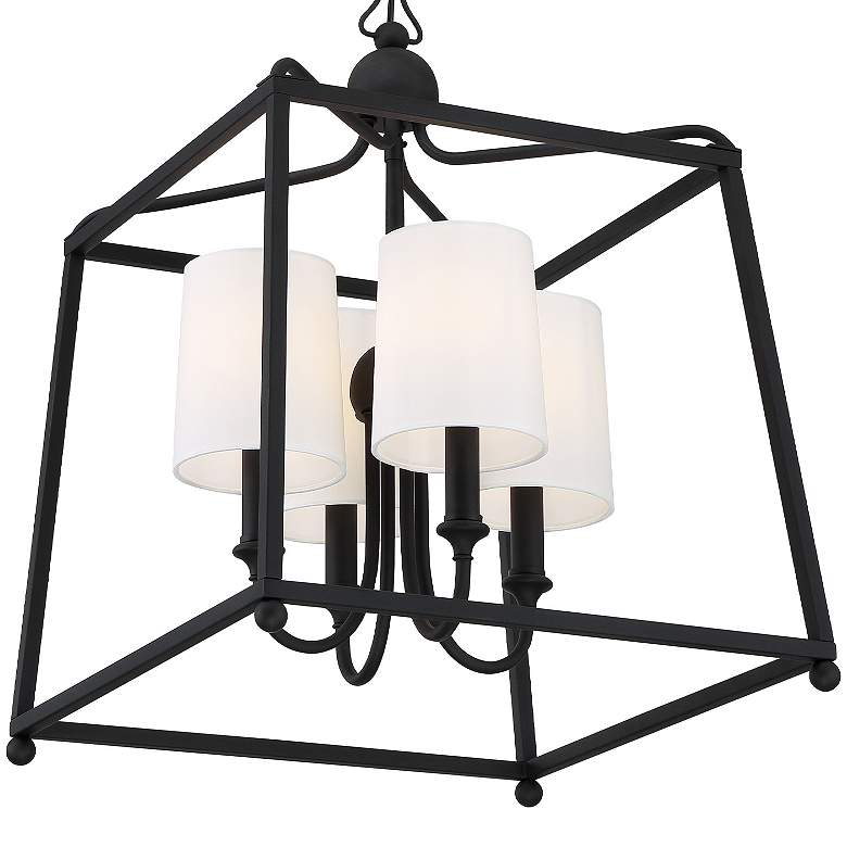 Image 3 Libby Langdon Sylvan 4 Light Black Forged Mini Chandelier more views