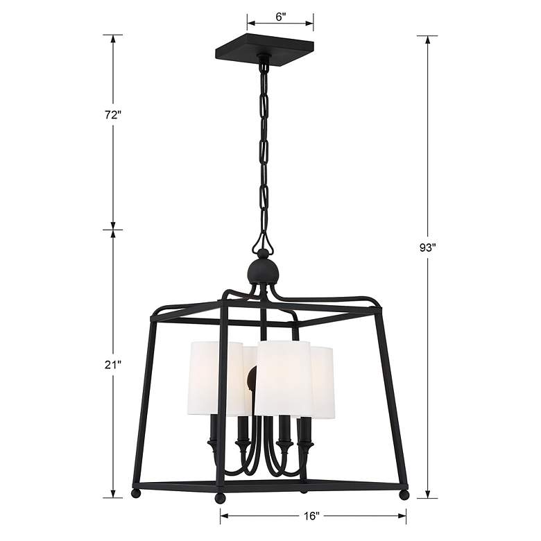Image 4 Libby Langdon Sylvan 4 Light Black Forged Mini Chandelier more views
