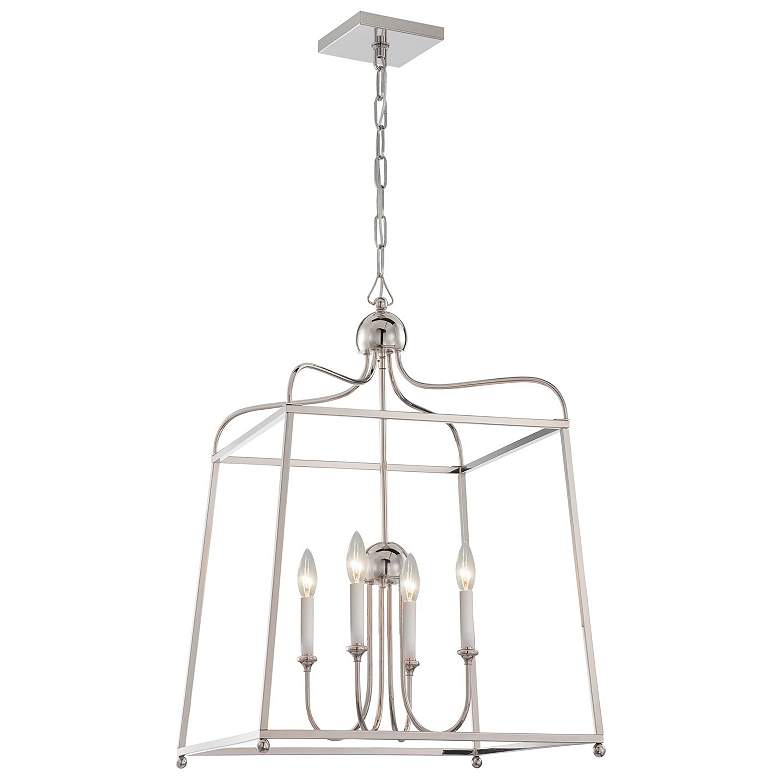 Image 1 Libby Langdon Sylvan 4 Light Polished Nickel Chandelier - NO SHADE